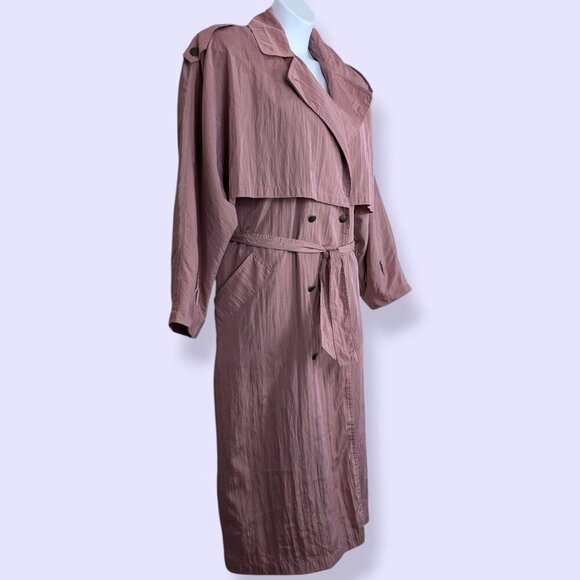 V. C&A Light Pink-Purple Trench Coat - Picture 3 of 12